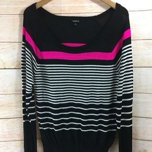 Torrid Striped Sweater Pink Black
